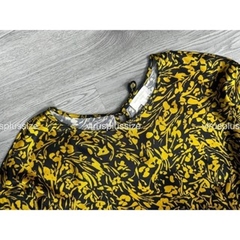 [ViruSpluSSize] sale outlet - áo lụa FEATHER hoa vàng bigSize Sang xịn mịn