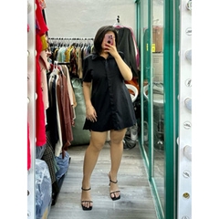 [viruSpluSSize]Áo Somi alfani tay ngắn form dài bigSize Trắng/ đen