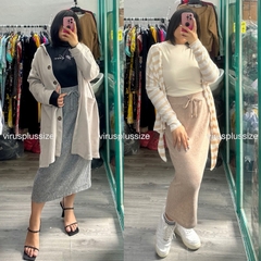 [viruSpluSSize]Chân váy midi len F&F xuất xịn bigSize