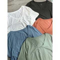 Áo thun trơn cổ tim gap bigSize xuất xịn