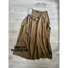 [viruSpluSSize]Áo kiểu Primark yếm phối charm đá bigSize