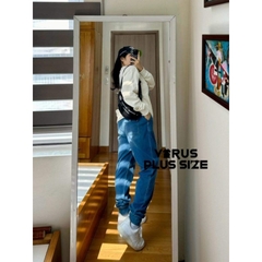 [viruSpluSSize]Quần Jean ống bo Rae Mo.de lưng thun dãn bigSize