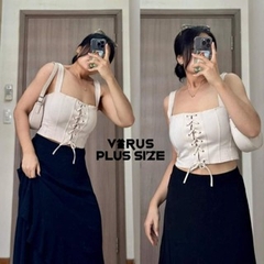 [viruSpluSSize]áo corSet F21 lace up bigSize(7515)