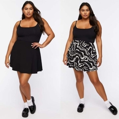 [viruSpluSSize]chân váy f21pluS chữ a 1 lớp thun cotton co giãn bigSize(8889)