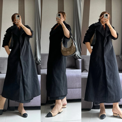 [virusplussize]áo dạ đen cổ bẻ river island bigsize