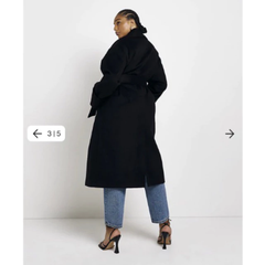 [virusplussize]áo dạ đen cổ bẻ river island bigsize