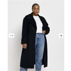 [virusplussize]áo dạ đen cổ bẻ river island bigsize
