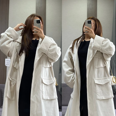 [virusplussize]Áo dạ mùa đông bigsize asos trắng