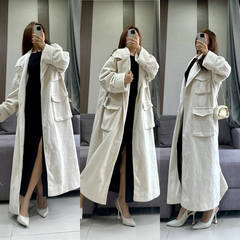 [virusplussize]Áo dạ mùa đông bigsize asos trắng