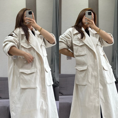 [virusplussize]Áo dạ mùa đông bigsize asos trắng