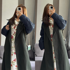 [virusplussize]Áo dạ asos màu rêu tay trần bông bigsize