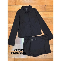 [virusplussize]Set f21plus áo somi mix quần váy kaki thun bigsize xuất xịn(có tách lẻ)
