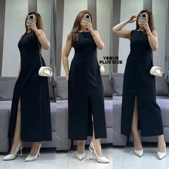 [virusplussize]Đầm xoài mng thun ponte xẻ truớc xuất xịn bigsize