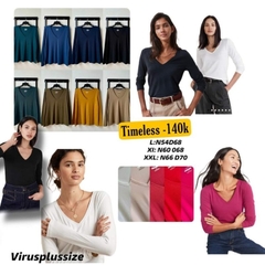 [viruSpluSSize]áo thun timeleSS- Cổ tim chất thun cotton mềm mịn bigSize