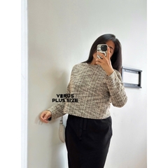 [viruSpluSSize]áo  mng vải tweed thóang mát bigSize
