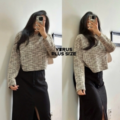 [viruSpluSSize]áo  mng vải tweed thóang mát bigSize