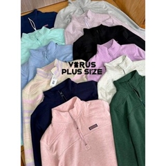 [viruSpluSSize]áo Sweater zip vineyard nỉ bông mềm mịn bigSize