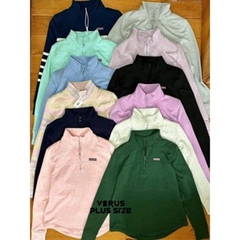 [viruSpluSSize]áo Sweater zip vineyard nỉ bông mềm mịn bigSize