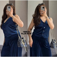 [viruSpluSSize]Set nhà Xoài nhung áo/gile/quần bigSize xuất dư xịn