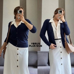 [viruSpluSSize]Cardigan Uni len dệt mỏng nhẹ baSic bigSize