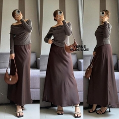 [viruSpluSSize]Áo bẹt vai f21pluS thun gân bigSize xúât xịn(7562)