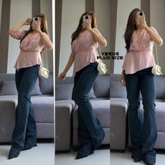 [viruSpluSSize]Áo peplum FaShion voan thanh lịch bigSize