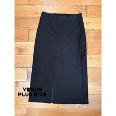 [viruSpluSSize]Chân váy Xoài mng midi Sọc xẻ truớc bigSize