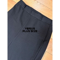 [viruSpluSSize]Chân váy Xoài mng midi Sọc xẻ truớc bigSize