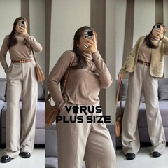 [viruSpluSSize]Áo cổ lọ Xoài mng len gân bigSize