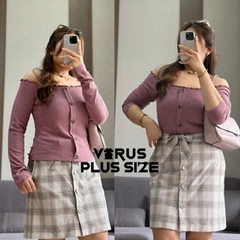 [viruSpluSSize]sale outlet - Áo bẹt vai AERO cổ cuốn biên BigSize xuất xịn
