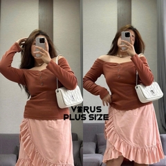 [viruSpluSSize]SALE outlet - Áo aero 3 nút bẹt vai bigSize [aero0]
