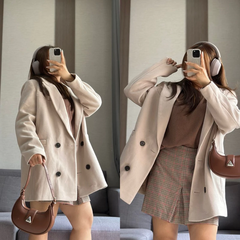 [viruSpluSSize]Áo dạ M&S mùa đông bigSize kem 6 nút