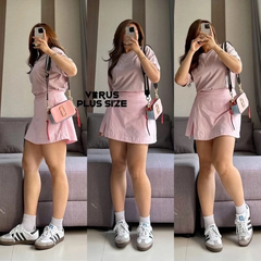[virusplussize]Chân váy ngắn f21plus cotton bigsize(7101)