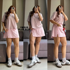 [virusplussize]Chân váy ngắn f21plus cotton bigsize(7101)