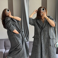 [virusplussize]áo dạ mua đông m&s sọc nhuyễn bigsize form dài