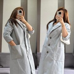 [virusplussize]Áo dạ M&S sọc xám nhuyễn bigsize xuất xịn