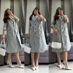 [virusplussize]Áo dạ M&S sọc xám nhuyễn bigsize xuất xịn