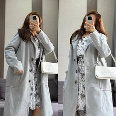 [virusplussize]Áo dạ M&S sọc xám nhuyễn bigsize xuất xịn