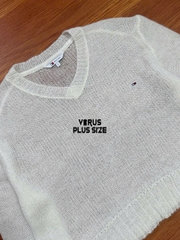 Áo len crop Tommy mỏng nhẹ xuất xịn bigsize