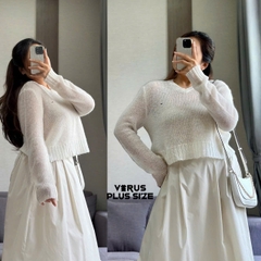 Áo len crop Tommy mỏng nhẹ xuất xịn bigsize