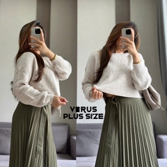 Áo len crop Abound cổ tròn bigsize xuất xịn