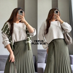 Áo len crop Abound cổ tròn bigsize xuất xịn
