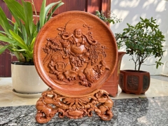 Đĩa gỗ Phật Di Lặc