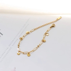 Vòng tay titan mạ vàng charm tròn 2501001