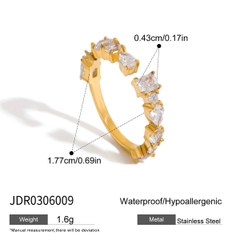 Nhẫn titan vàng freesize hạt zircon 2600112