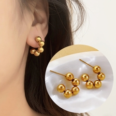 Bông tai titan vàng  hạt tròn 2600138