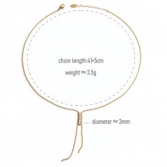 Dây chuyền titan vàng  hạt 2600027