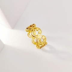 Nhẫn titan mạ vàng mặt cười 2500302