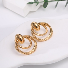 Bông tai titan vàng 2 tròn xoắn 2600035