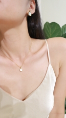 Dây chuyền mạ vàng xà cừ hình tròn  2500422